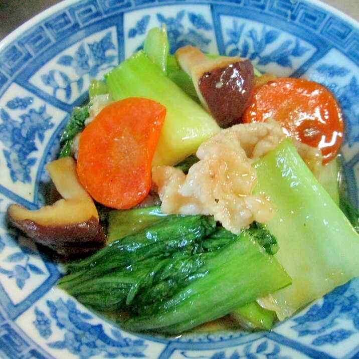 青梗菜と椎茸の中華炒め